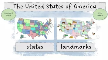 Vorschau - Arbeitsblätter - USA map -interaktives PDF (sights and quiz) class 7 - 9 - Seite 1
