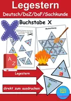 Vorschau - Spiele - GRATIS Legestern Buchstabe X Wortschatz - DaZ/DaF, Deutsch (Klassen 1 und 2) - Deckblatt