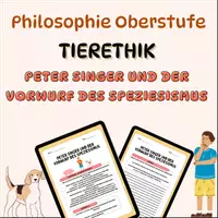 Vorschau - Arbeitsblätter - Peter Singer – Speziesismus vs. Rassismus | Tier-Ethik - Deckblatt