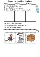 Vorschau - Spiele - Buchstabe X Leserätsel - Lesen, schneiden, kleben - DaZ/DaF, Deutsch, Sachunterricht - Seite 1