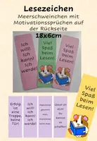 Vorschau - Mal- und Bastelvorlagen - Meerschweinchen Lesezeichen Motivation Geschenk - Deckblatt