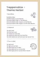 Vorschau - Arbeitsblätter - Lesen- Treppensätze zum Thema: Herbst - Seite 1