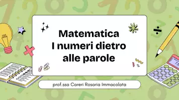 anteprima - Materiale di supporto/inclusione - Matematica I numeri dietro alle parole - Pagina di copertina