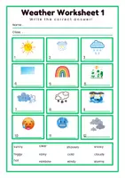 Vorschau - Arbeitsblätter - Englisch Arbeitsblätter: Weather Vocabulary – Wetter-Vokabeln für Anfänger (A1) - Seite 1