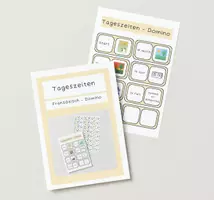 Vorschau - Spiele - Tageszeiten - Domino Französisch - Deckblatt