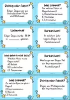 Vorschau - Quiz - Edgar Degas Quizkarten - 24 Quizkärtchen | Quiz | Kunst - Seite 1