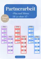 Vorschau - Spiele - Partnerarbeit: Plus- und Minusaufgaben ZR 20 ohne ZÜ (Klasse 1) - Deckblatt