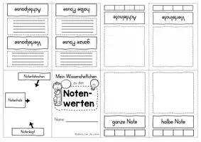 Vorschau - Arbeitsblätter - Wissensheftchen Notenwerte Musik Grundschule (Klasse 2–4) – Miniheft zu Viertelnote, Achtelnote & Pausen - Seite 2