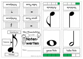 Vorschau - Arbeitsblätter - Wissensheftchen Notenwerte Musik Grundschule (Klasse 2–4) – Miniheft zu Viertelnote, Achtelnote & Pausen - Seite 3