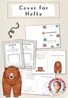 Vorschau - Mal- und Bastelvorlagen - Deckblätter für Hefte Grundschule | Klassentier Bär / Bärenklasse - Deckblatt