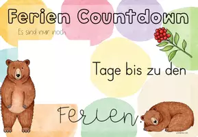 Vorschau - Poster - Sommerferien Countdown Grundschule | Klassentier Bär / Bärenklasse - Seite 3