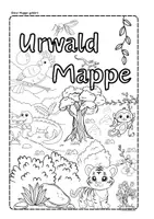 Vorschau - Mal- und Bastelvorlagen - Urwald Mappe / Deckblatt / Ausmalbild - Seite 1