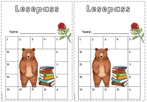 Vorschau - Mal- und Bastelvorlagen - Lesepass und Urkunde Grundschule | Klassentier Bär / Bärenklasse - Seite 3