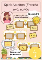 Vorschau - Spiele - Spiel: Ableiten (Fresch): e / ä und eu / äu - Deckblatt