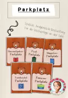 Vorschau - Bildkarten - Parkplatz-Karten Grundschule | Klassentier Bär / Bärenklasse - Deckblatt