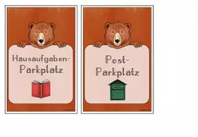 Vorschau - Bildkarten - Parkplatz-Karten Grundschule | Klassentier Bär / Bärenklasse - Seite 3