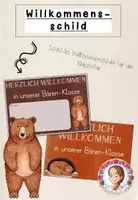 Vorschau - Poster - Willkommensschild Grundschule | Klassentier Bär / Bärenklasse - Deckblatt
