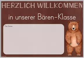 Vorschau - Poster - Willkommensschild Grundschule | Klassentier Bär / Bärenklasse - Seite 3