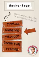 Vorschau - Präsentationen/Tafelbilder - Wochentage Grundschule | Klassentier Bär / Bärenklasse - Deckblatt