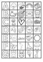 anteprima - Flashcard - Flashcard alfabeto a colori e da colorare - Pagina 1