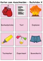 Vorschau - Mal- und Bastelvorlagen - Bild-Wort-Karten Thema Buchstabe X - DaZ/DaF, Deutsch (Wortschatz) - Seite 3