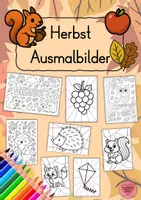 Vorschau - Mal- und Bastelvorlagen - Herbstliche Ausmalbilder – Kreativer Malspaß - Deckblatt