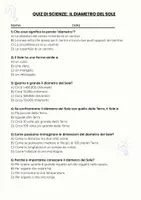 anteprima - Quiz - Comprendere il concetto di diametro solare e saperlo spiegare - Pagina 1