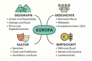 Vorschau - Arbeitsblätter - Arbeitsblatt zum Thema "Europa" + Onlineübung & MP3 + Mindmap + Infografik - Seite 2