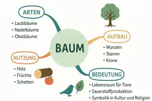 Vorschau - Arbeitsblätter - Arbeitsblätter zum Thema "Baum" + Lösung & MP3 + Mindmap + Infografiken - Seite 3