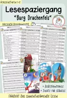 Vorschau - Arbeitsblätter - Lesespaziergang - "Burg Drachenfels" I Kl. 1-2 - Deckblatt