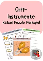 Vorschau - Arbeitsblätter - Orff-Instrumente Rätsel, Puzzle, Merkspiel - Deckblatt
