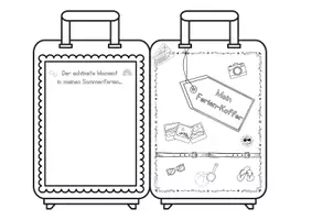 Vorschau - Mal- und Bastelvorlagen - Ferienkoffer Erzählen Sommerferien Erzählanlass Koffer Ferienerzählung - Seite 1