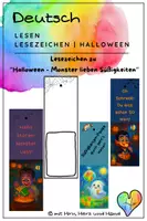 Vorschau - Mal- und Bastelvorlagen - Lesezeichen Halloween - Deckblatt