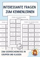 Vorschau - Merkblätter - Kennenlernspiel / Interessante Fragen zum Gesprächseinstieg und zum Kennenlernen - Deckblatt