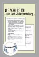 Vorschau - Arbeitsblätter - Wie schreibe ich... - eine Buchvorstellung - Deckblatt