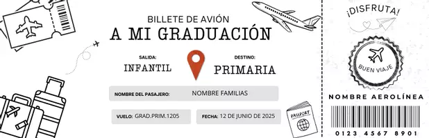 Vista previa - Decoración del aula - BILLETE VIAJE GRADUACIÓN - Portada