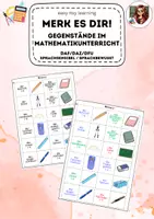 Vorschau - Stationenlernen - Merk es dir! Gegenstände im Mathematikunterricht - DAF DAZ DFU - Deckblatt