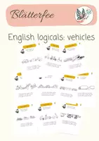 Vorschau - Arbeitsblätter - English logicals: vehicles I Leseverstehen - Deckblatt