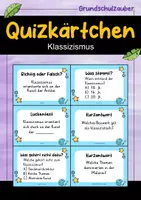 Vorschau - Quiz - Klassizismus Quizkarten - 24 Quizkärtchen | Quiz | Kunst - Deckblatt