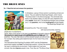 Vorschau - Arbeitsblätter - The Brave Ones – Englisch Lesetext & Übungen A2–B1 - Seite 1