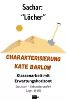 Vorschau - Klassenarbeiten - Sachar: "Löcher" - Charakterisierung: Katherine "Kissin' Kate" Barlow (Klassenarbeit mit Erwartungshorizont) - Deckblatt