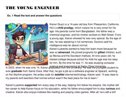 Vorschau - Arbeitsblätter - The Young Engineer – Englisch Lesetext & Übungen A2–B1 - Seite 1