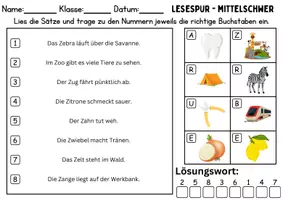 Vorschau - Spiele - Lesespur / Leserätsel Thema Buchstabe Z - DaZ/DaF, Deutsch - Seite 2