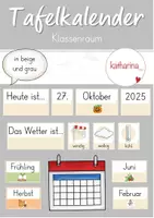 Vorschau - Poster - Tafelkalender für die Grundschule - Deckblatt