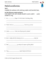 Vorschau - Arbeitsblätter - Modal Auxiliaries - Exercises and Revision - Seite 1