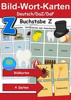 Vorschau - Spiele - Bild-Wort-Karten Thema Buchstabe Z - DaZ/DaF, Deutsch (Wortschatz) - Deckblatt