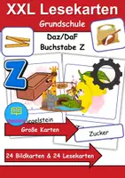 Vorschau - Arbeitsblätter - XXL Lesekarten & Bildkarten Buchstabe Z - DaZ/DaF, Deutsch (Grundschule) - Deckblatt