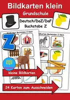 Vorschau - Arbeitsblätter - XXL Paket Kleine Bildkarten Buchstaben A bis Z - Vokabelkarten - Seite 1