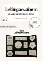 Vorschau - Arbeitsblätter - Lieblingsmusiker:in | Lieblingsband - Lapbook - Deckblatt