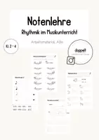 Vorschau - Arbeitsblätter - Notenlehre (Noten- / Pausenwerte) - Materialpaket - Seite 1